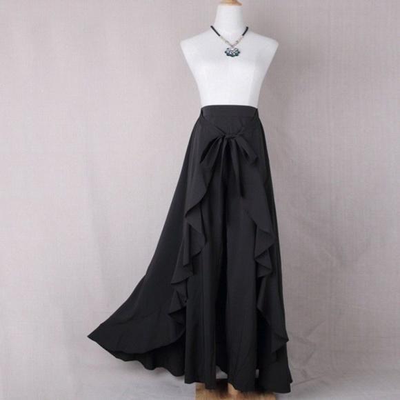 jumpsuit with attached long skirt
